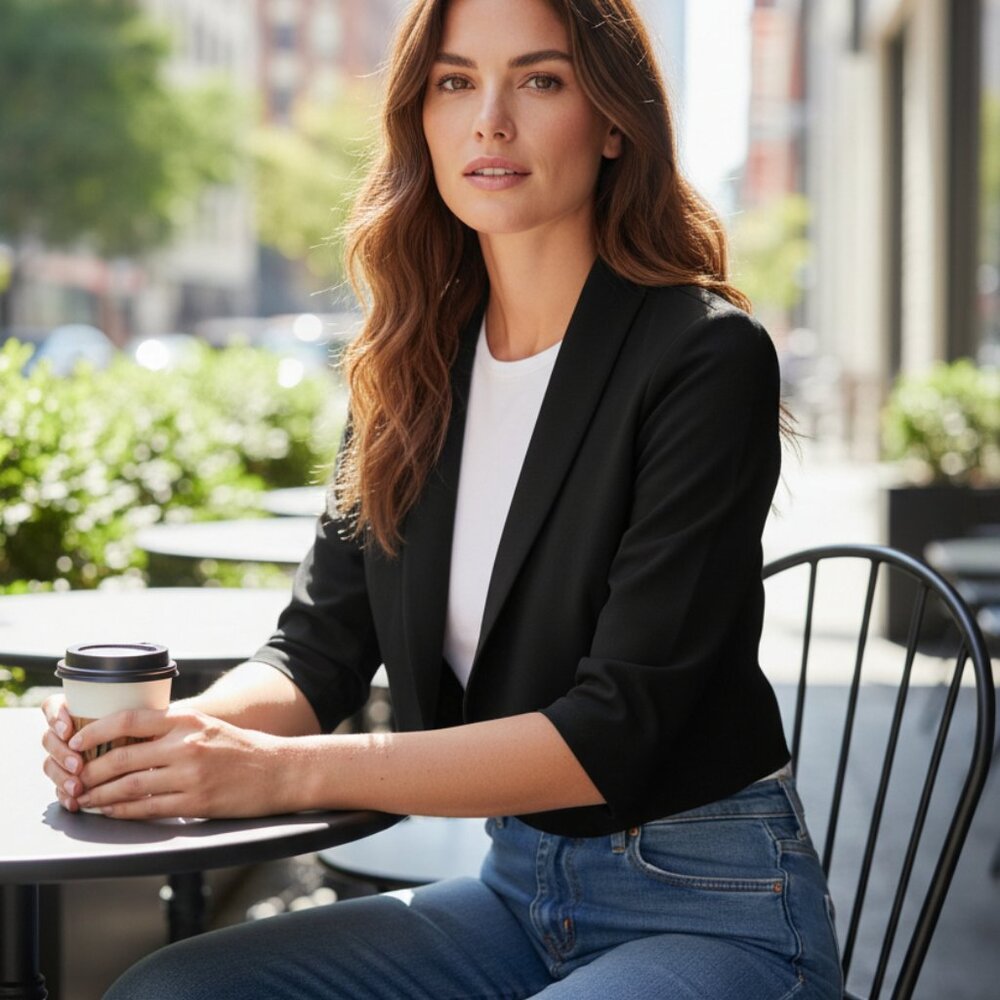 Bolero Shrug -Black. Made in Canada